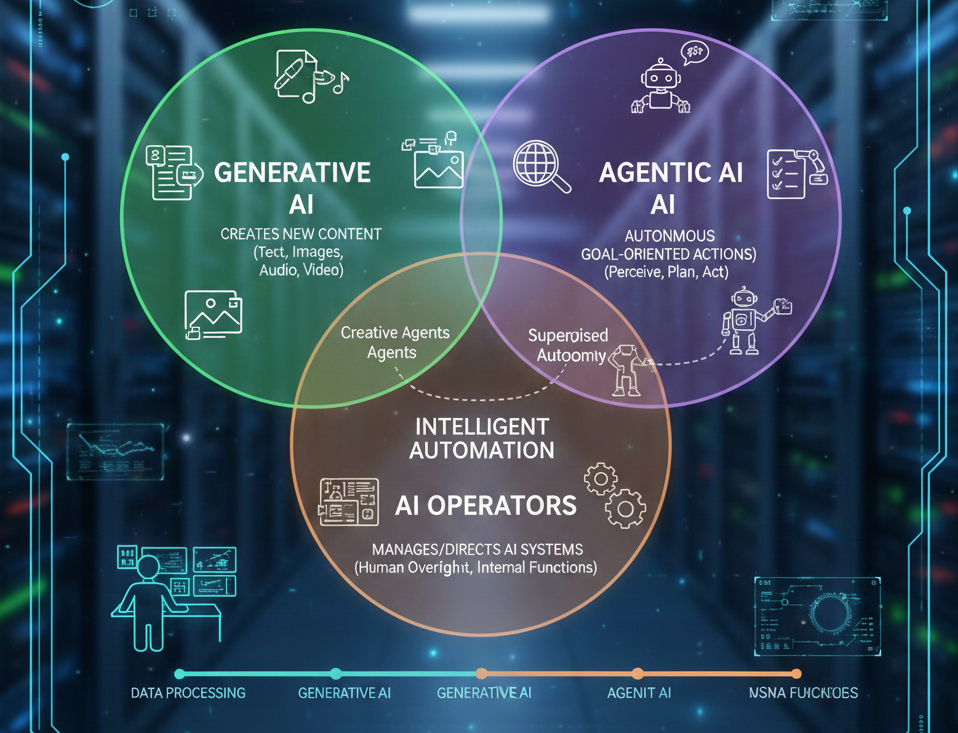 Difference Between AI Operators, Agentic AI, and Generative AI